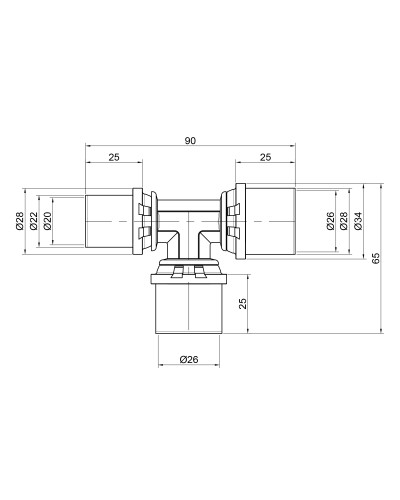 Трійник прес Icma 26х26х20 №406