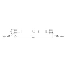 Шланг для газу Thermo Alliance чорний 1/2" ВВ 300 см SD91G300
