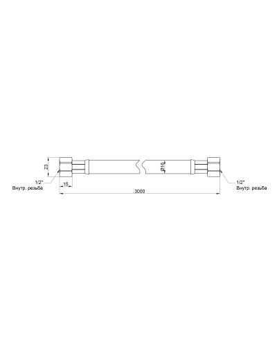 Шланг для газу Thermo Alliance чорний 1/2" ВВ 300 см SD91G300