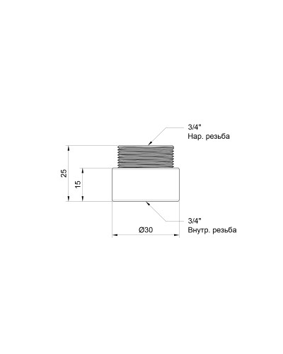 Подовжувач SD Plus 15х3/4" хром SD1302015