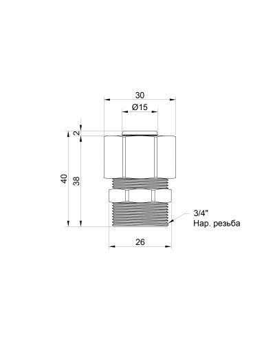 Перехідник обтискний SD Plus 20х3/4" ЗР SD154W2020