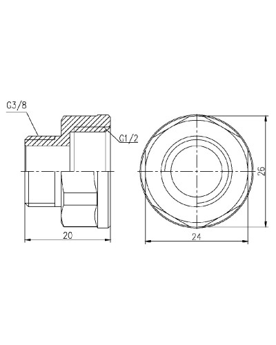 Перехід SD Forte 1/2"х3/8" ВЗ SF360159