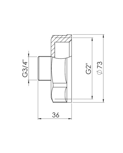 Перехід SD Forte 2"х3/4" ВЗ SF3605020