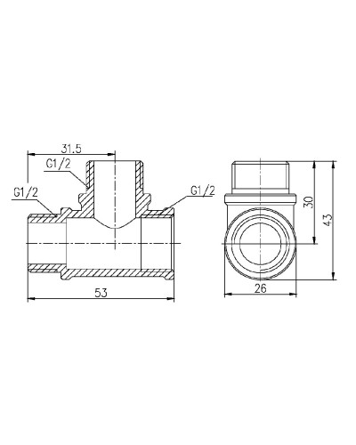 Трійник SD Forte 1/2" ВЗЗ SF36515