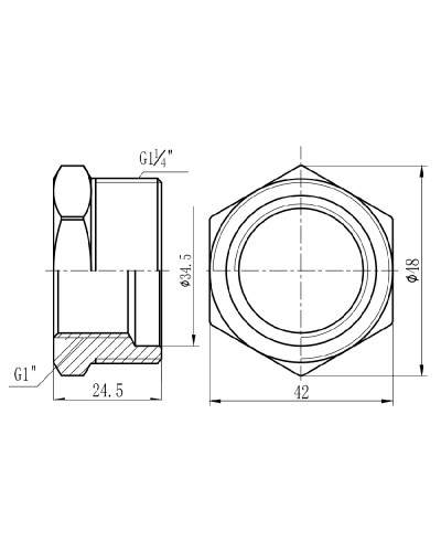 Футорка SD Forte 1" 1/4х1" ЗВ SF3743225