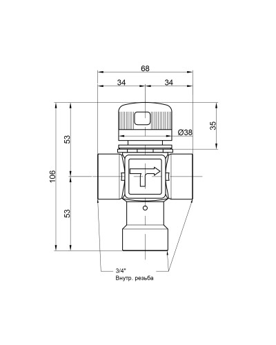 Змішувач термостатичний Icma 3/4" №143