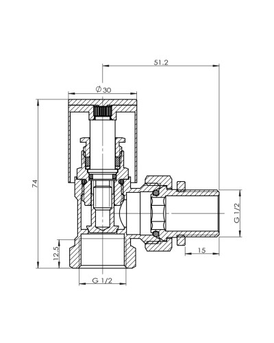 Кран радіаторний SD Forte 1/2" кутовий хром SF234W15