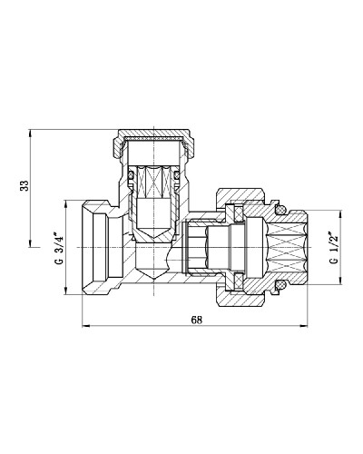 Кран буксовий SD Forte 3/4"х1/2" для радіатора нижній SF253W15