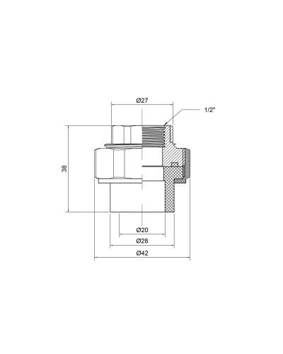 Згін "Американка" PPR Thermo Alliance 20х1/2" ВР