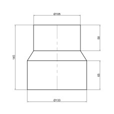 Патрубок перехідний каналізаційний TA Sewage 110х124 на чавун