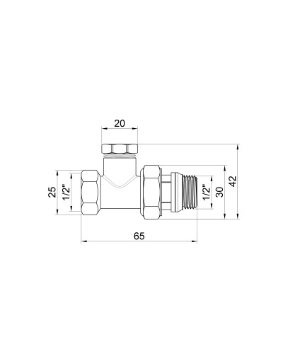 Кран радіаторний SD Plus 1/2" ВЗ з антипротіканням прямий SD227W15