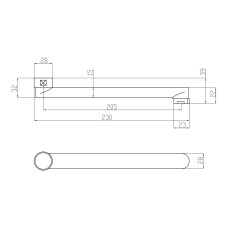Вилив для змішувача Lidz Niagara 220 23 см LDNIA220CRM35103 Chrome