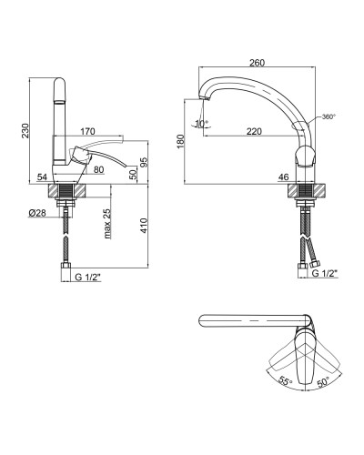 Змішувач для кухні Lidz Anny 008F (k40) LDANN008FCRM35123 Chrome