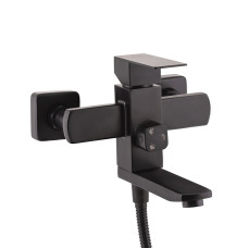 Душова система з верхнім тропічним душем універсальна Lidz Kubis 1030 на три споживача (з виливом) (k35) LDKUB1030BLA35724 Black