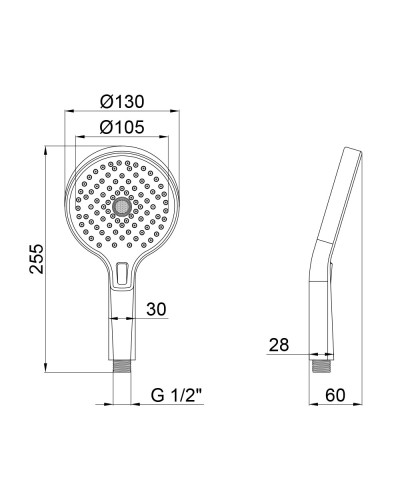 Лійка для ручного душу Qtap Rucni 130 мм округла QTRUCA133O3KCW Chrome