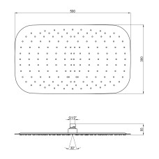 Лійка для верхнього душу Qtap Hlavova 500х300 мм прямокутна QTHLAS500N1ZWW White