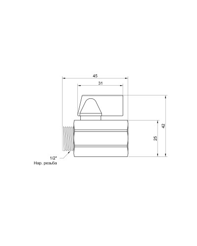 Кран кульовий SD Plus "Mini" 1/2" ВЗ SD188W15