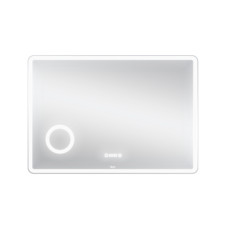 Дзеркало Qtap Crow 1000х700 з LED-підсвічуванням Touch, лінза, цифровий годинник, димер, рег. яскравості QT0578141670100W