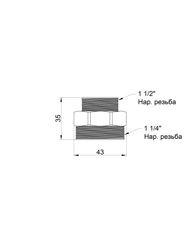 Ніпель SD Plus 1 1/2"х1 1/4" ЗР SD4084032