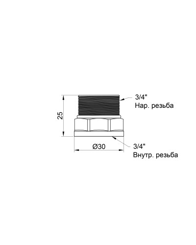 Перехід SD Plus 3/4"х3/4" ВЗ SD4092020