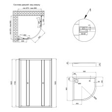 Набір Qtap душова кабіна Presto CRM1099AP5 Pear 1970x900x900 мм + піддон Robin 309912C 90x90x12 см з сифоном