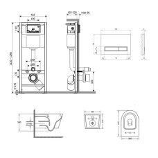Готове рішення Qtap для ванної кімнати: підвісний унітаз Jay + комплект інсталяції Nest 4 в 1 (лінійна клавіша White)
