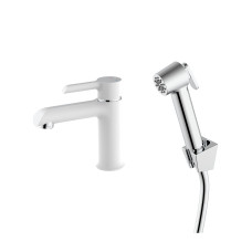 Змішувач для раковини Qtap Grand (з гігієнічним душем) QTGRA272CRW45671 Chrome/White