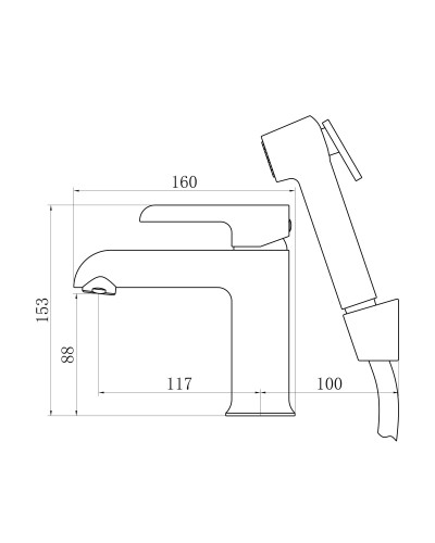 Змішувач для раковини Qtap Grand (з гігієнічним душем) QTGRA272CRW45671 Chrome/White