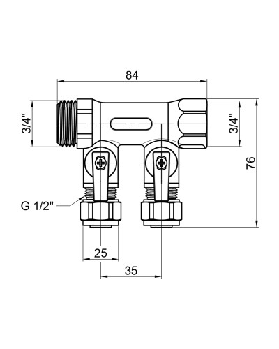 Колектор SD Plus 3/4" 2 виходи SD231W2