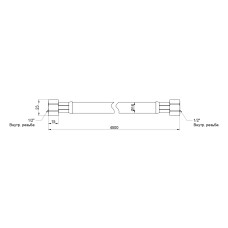 Шланг для газу Thermo Alliance чорний 1/2" ВВ 400 см SD91G400