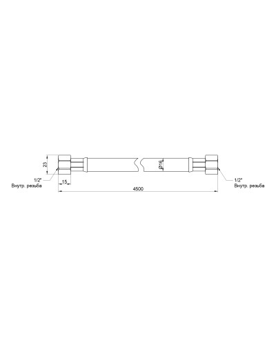 Шланг для газу Thermo Alliance чорний 1/2" ВВ 400 см SD91G400