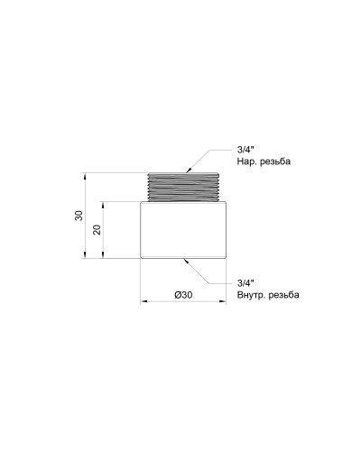 Подовжувач SD Plus 20х3/4" хром SD1302020