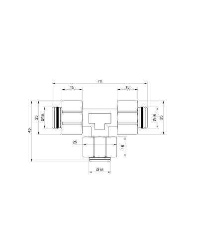 Трійник обтискний SD Plus 16 SD158W161616