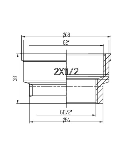 Муфта редукційна SD Forte 2"х1" 1/2 ВВ SF3575040