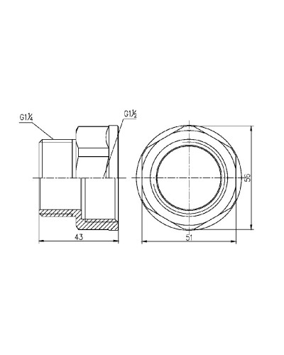 Перехід SD Forte 1" 1/2х1" 1/4 ВЗ SF3604032