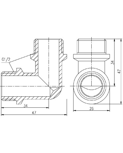 Кут SD Forte 1/2" ЗЗ SF37315