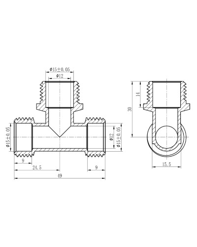 Тройник обтискний SD Forte 16х1/2"х16 ЗР SF178W161516