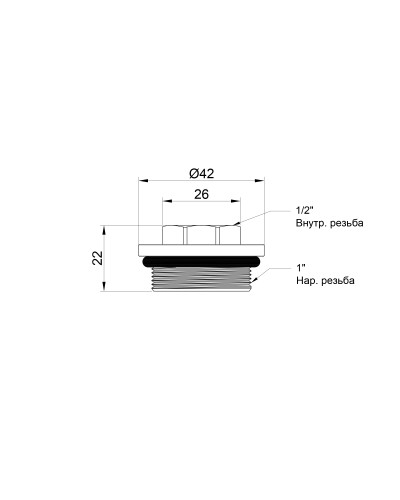 Футорка для колектора SD Plus 1"х1/2" ВЗ SD35415