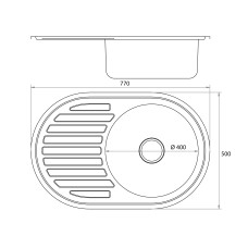 Кухонна мийка Lidz 7750 0,6 мм Satin (LIDZ775006SAT)