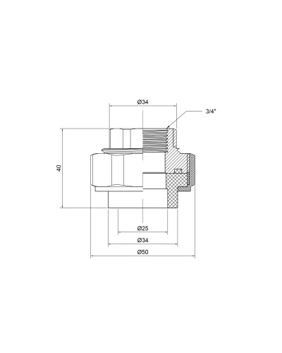 Згін "Американка" PPR Thermo Alliance 25х3/4" ВР