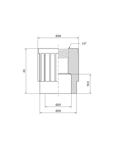 Муфта PPR Thermo Alliance 25х1/2" ВР