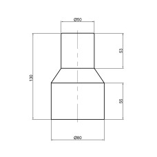 Патрубок перехідний каналізаційний TA Sewage 50х72 на чавун