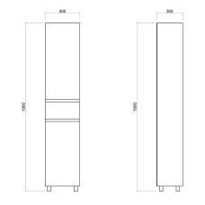 Пенал підлоговий Qtap Albatross 400х1900х305 White QT0175PN1900DRW