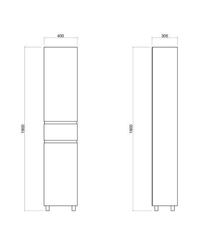 Пенал підлоговий Qtap Albatross 400х1900х305 White QT0175PN1900DRW