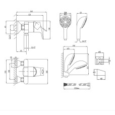 Змішувач для душу Lidz Anny 010 (з душовим гарнітуром) (k40) LDANN010CRM35124 Chrome