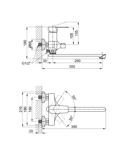 Змішувач для ванни Brinex 35W 005