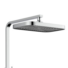 Душова система з верхнім тропічним душем універсальна Qtap Sloup термостатична на два споживача QTSL57103KNC Chrome