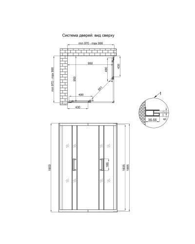 Душова кабіна Qtap Taurus CRM1011SC6 100x100 см, скло Clear 6 мм, покриття CalcLess без піддона