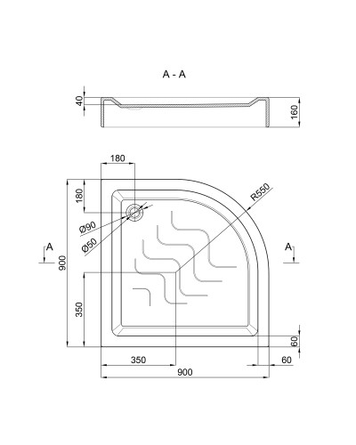 Душовий піддон Lidz Kupala ST90x90x16