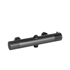 Душова система з верхнім тропічним душем універсальна Qtap Brno термостатична на два споживача QTBRN5769103ONK Gunmetal Black PVD